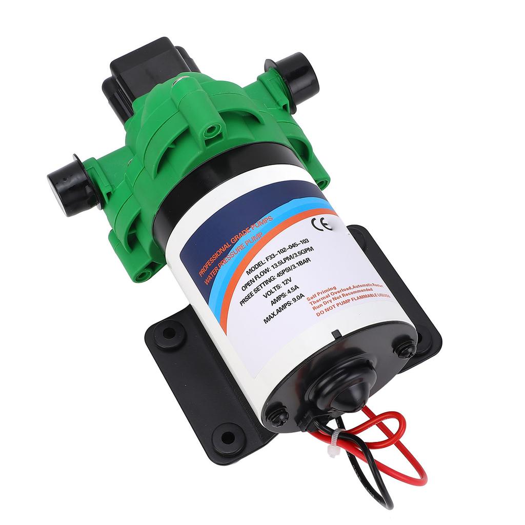 RV Fresh Water Pump 12V DC 3.5 GPM 45 PSI Self Priming Diaphragm Water Pump for RV Marine Yacht Caravan