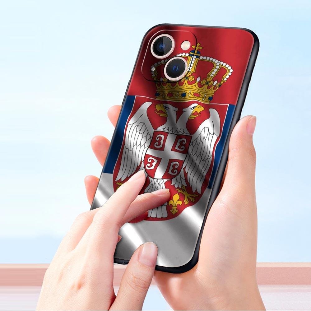 Serbia Flag Badge Phone Case For iPhone 16e 15 14 13 12 11 Pro Max XS X XR SE 7 8 Plus Shell iPhone 16 Soft TPU Cover