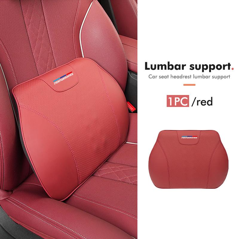 Qhrfm5 Car Logo Headrest Waist Pillow Neck Support Pad Emblem Accessories For BMW 1 3 5 Series G30 G32 G38 2021 2020 2019 2018 E46 E91