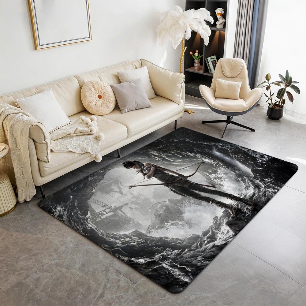 Game G Tomb Raider Floor Mat Eco Flannel Doormat Non Slip Odorless Indoor Floor Rug Soft Short Plush Home Mat