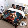 Festive Christmas Dog Outfit Set Kid'S And Adults' Bedroom Decor, Exquisite Three-Piece Bedding Set Gift