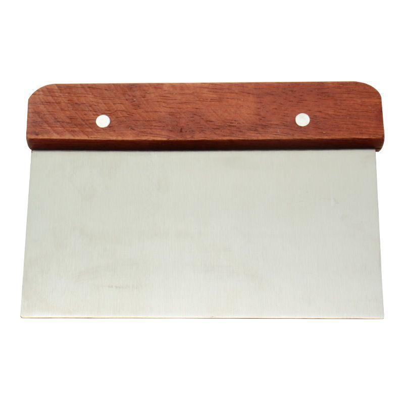 Stainless Steel Dough and Cream Scraper with Wooden Handle - Multipurpose Baking Tool