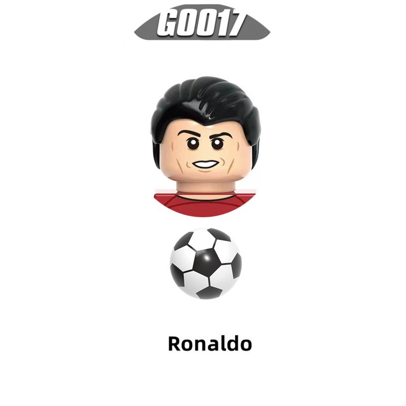 Fußballfeld Bausteine DIY Tischfußballbrett Bausteine Lernspielzeug Geschenk für Kinder Berühmte Fußballstars