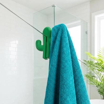 5PCS Multifunctional Cactus Door Clip Hooks Space Saving Adjustable Shower Hooks No Drilling Installation Plastic