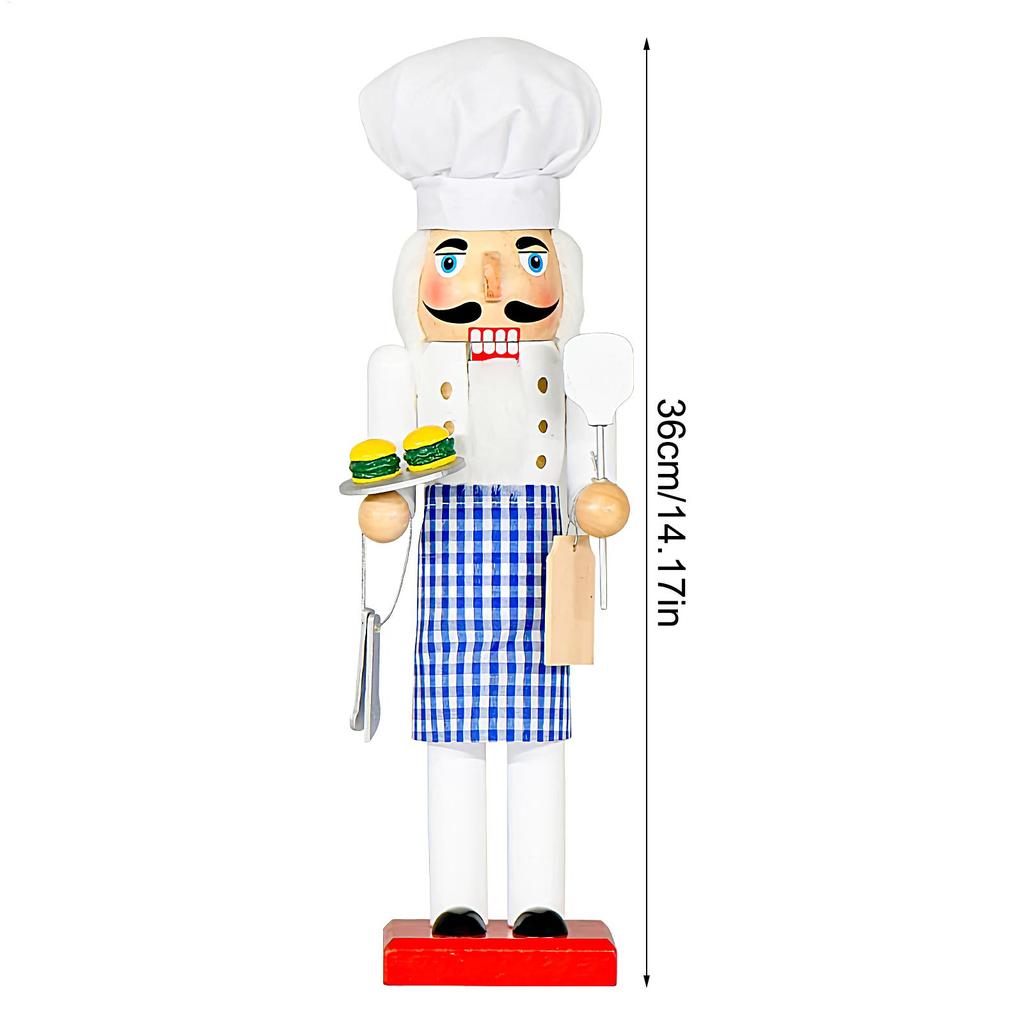 Christmas Nutcracker Chef 14 Inch Nutcracker Desktop Ornaments With Chef Hat Holiday Collectibles For Table Centerpiece