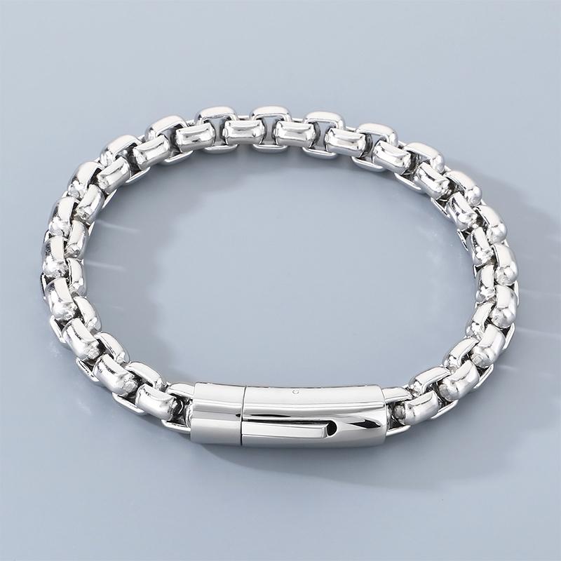KALEN Gold Plated Stainless Steel Box Chain Bracelet for Men Hip Hop Square Clasp Accessory Waterproof Trendy Jewelry Gift