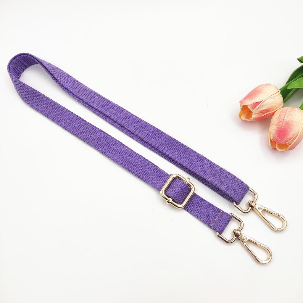 Adjustable 2cm Cotton Shoulder Strap - Solid Color Woven Replacement for Crossbody Bags