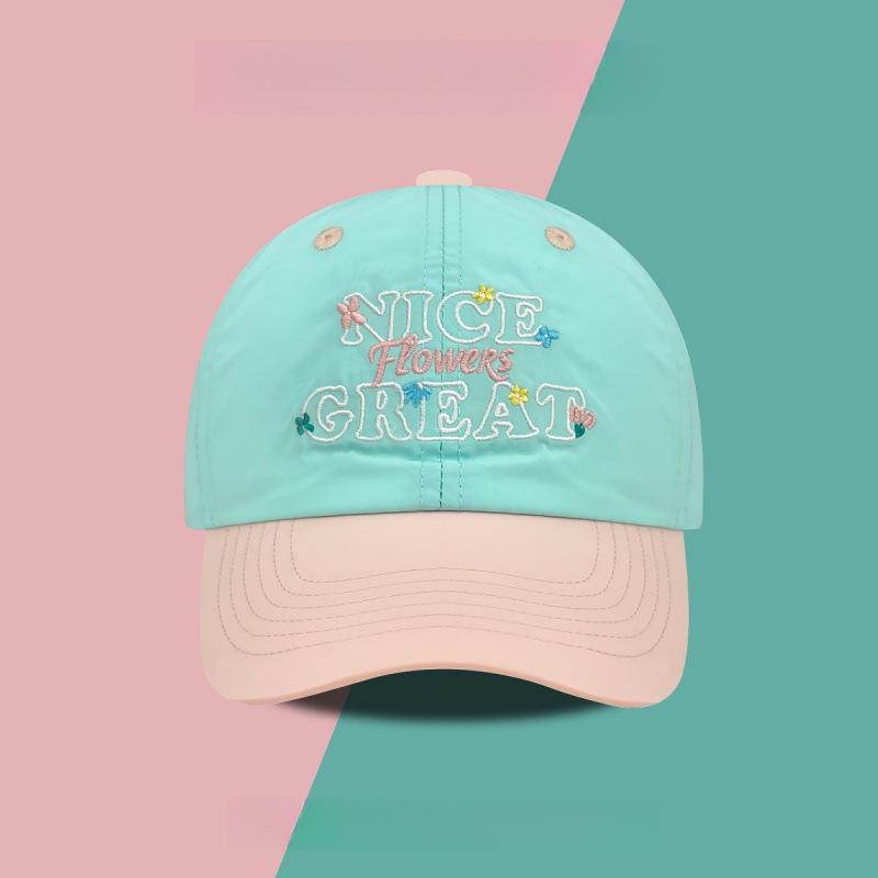 Small Fresh Dopamine Contrasting Letters Embroidery Baseball Hat Men'S And Women'S Caps Show Face Small Sun Protection