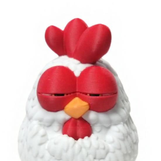 3D Printed Cute Baby Chick Figurine, Funny Kawaii Decor, Palm-Sized Animal Statue with Round Base for Home Office Desk, Healing Gift for Animal Lovers