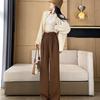 Black Suit Pants High-End Feel Draped New Spring and Autumn Chinese Style New Chinese Style Narrow Straight Wide-Leg Pants for Women