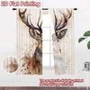 2D FLAT PRINTING 2pcs Curtains (Without Rod) Watercolor Majestic Deer Popular Minimalist Curtains Durable Polyester Curtains