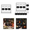 Halloween Candy Bowls Black Witches Serving Scene Props for Indoor Outdoor Small Kettles
