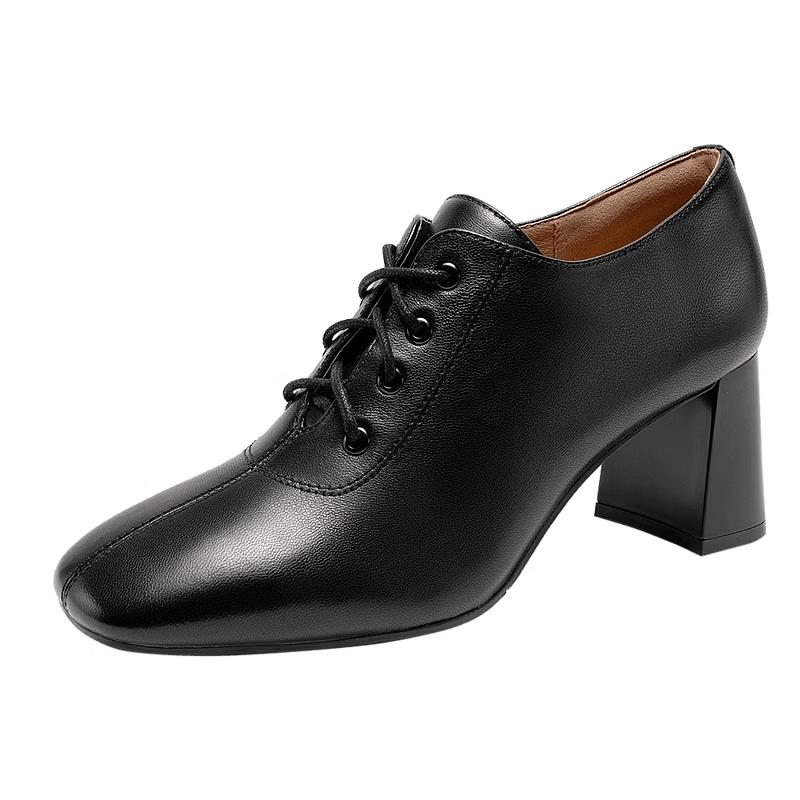 C.BANNER Women s Patent Leather Chunky Heel Pumps 39