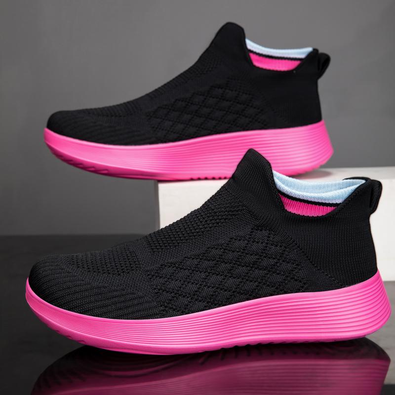 Fashion Men Mesh Casual Sports Shoes Breathable Slip-on Sneakers Lightweight Running Shoes for Walking Jogging Fitness Exercise Women