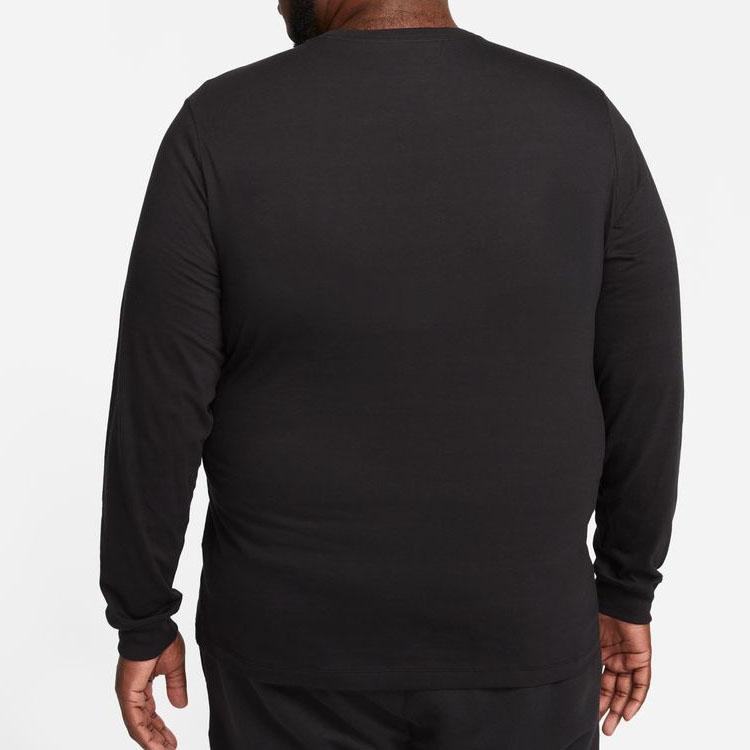 Nike Logo Print Long Sleeve Sports T-Shirt Men Tops Black DZ2987-010