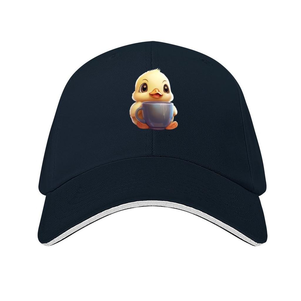 Cute duck with coffee Baseball Cap sun caps New In Hat Horse Hat Golf Hat Mens Womens