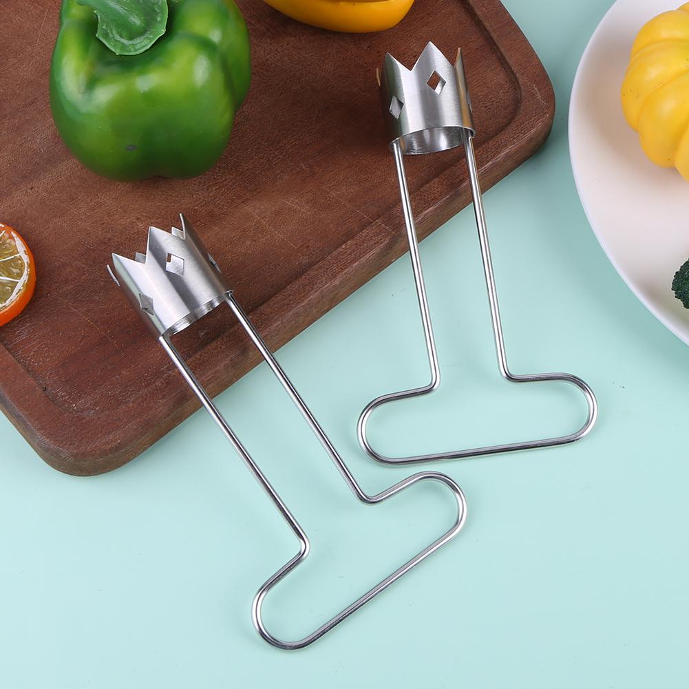 Red Bell Pepper Corer 304 Stainless Steel Pepper Corer Seed Remover Tool Fruit Core Remover Pepper Deseeder Kitchen Gadget