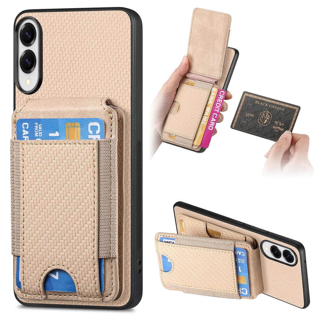 For Samsung Galaxy S25 Edge Case with Card Holder Kickstand Leather Back Cover