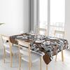Luxury Floral Tablecloth with Striped Pattern for Home Decor 100% Polyester Fabric, Easy Washable Dinner Table Cover Mat Multi C
