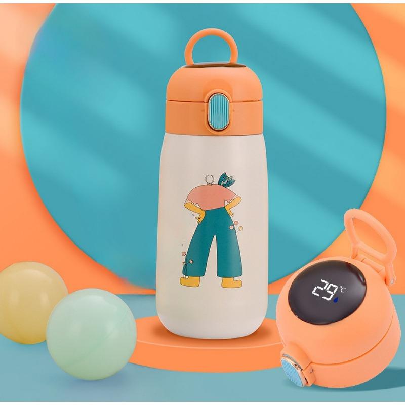 Smart Pot-bellied Mug 316 Stainless Steel Thermos Cup Touch Temperature Cartoon Water Cup Portable Children's Water Cup