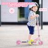 SFUN Kick Scooter for LED Easy to Load Capacity Birthday Gift Kids, Light-Up Wheels, 3-Level Adjustable, Assemble, Foot-Operated, 80kg, (Pink)