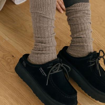 MAC MOC Dotom Thick Wool Ribbed Knee Socks_5 Colors