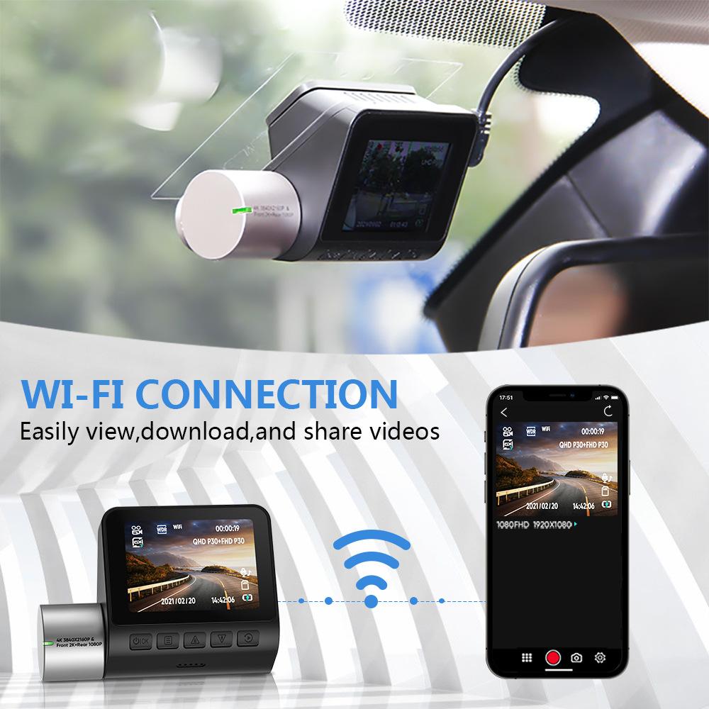 2 Inch A510 Wifi & App Control 2K Dual Dash Cam Front and Rear Waterproof 360 Camera Voiture 4K GPS Recording Wireless Dashcams