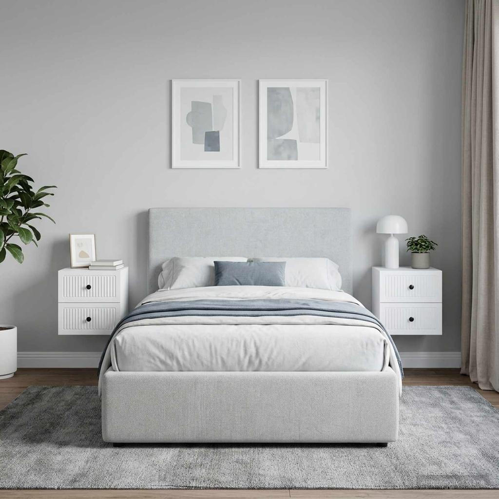 Wall Mounted Nightstand 2 pcs White 33 x 34.5 x 40 cm