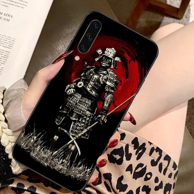 Apanese Samurai Oni Mask Phone Case For Samsung A91 A81 A73 A72 A71 A30S A20 A12 A13 A52 A53 4G 5G Soft Black Phone Cover