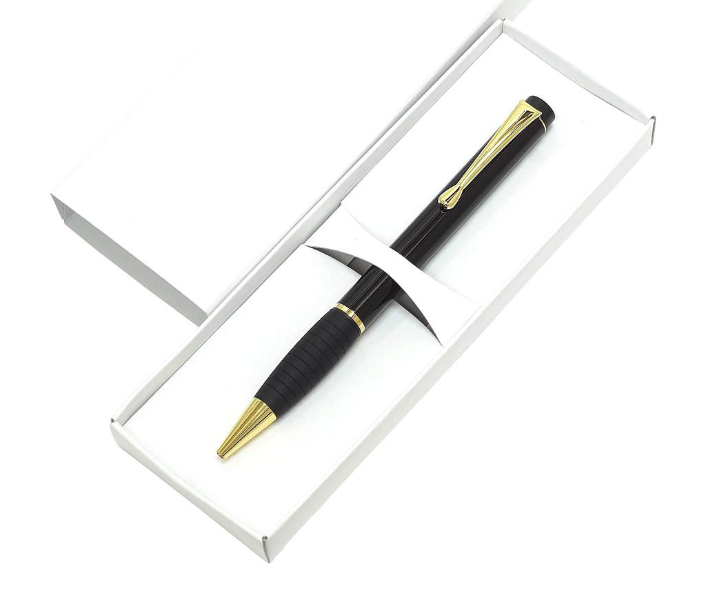 Midnight Rubber Twist Ballpoint Gift Black Original Brass Twist Ballpoint Pen with Rubber Includes Metal Pen, 10-Pack, Boxed, 1.0mm Lead, Grip,