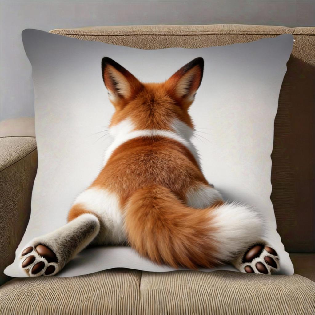 Funny Rabbit Butt Pillowcase Cute Rabbit Design Decorative Cushion Cover Zipper Machine Washable for Home Decoration