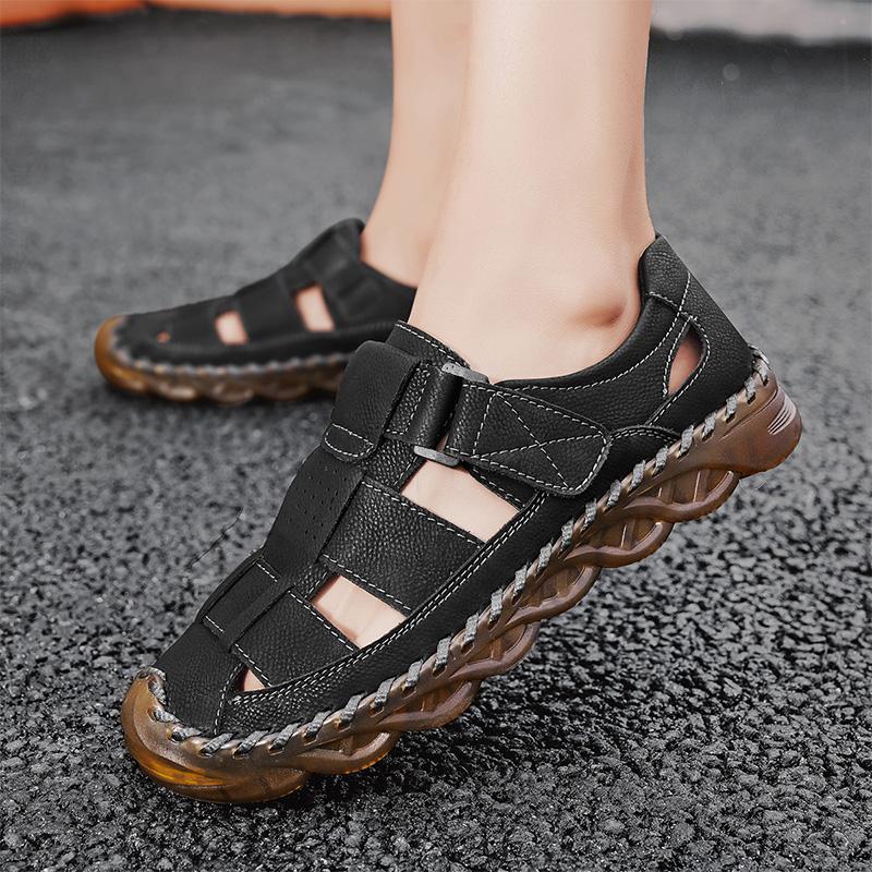 Breathable Mesh Flats Non-Slip Male Outdoor Sandals Men Beach Sandals Summer Walking Shoes Quick Dry Wading Aqua Sandals