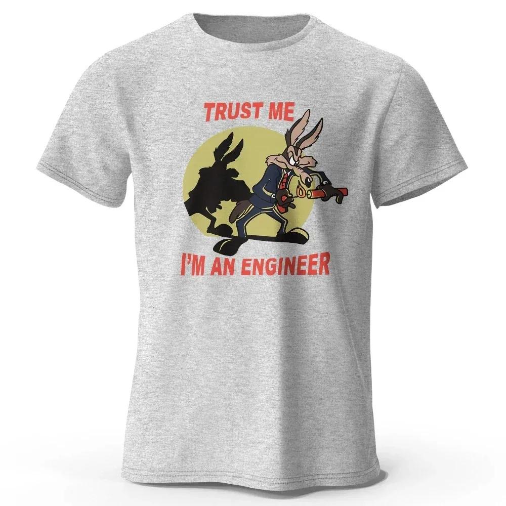 Trust Me I Am An Engineer Printed 100% Cotton Y2k Classic Funny T-Shirt for Men Women Sportswear Tops Tees