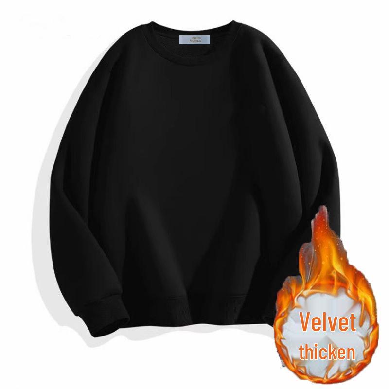 Unisex Thickened Loose Sweatshirt: 2024 Trendy European/American Oversized Autumn/Winter Outerwear