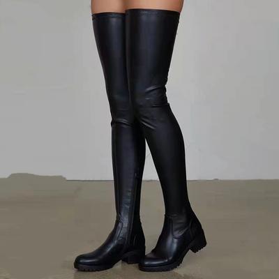 Winter New Women's Root Large Size Over-Knee Women's Boots Elastic PU Face Fashion Sleeve Boots