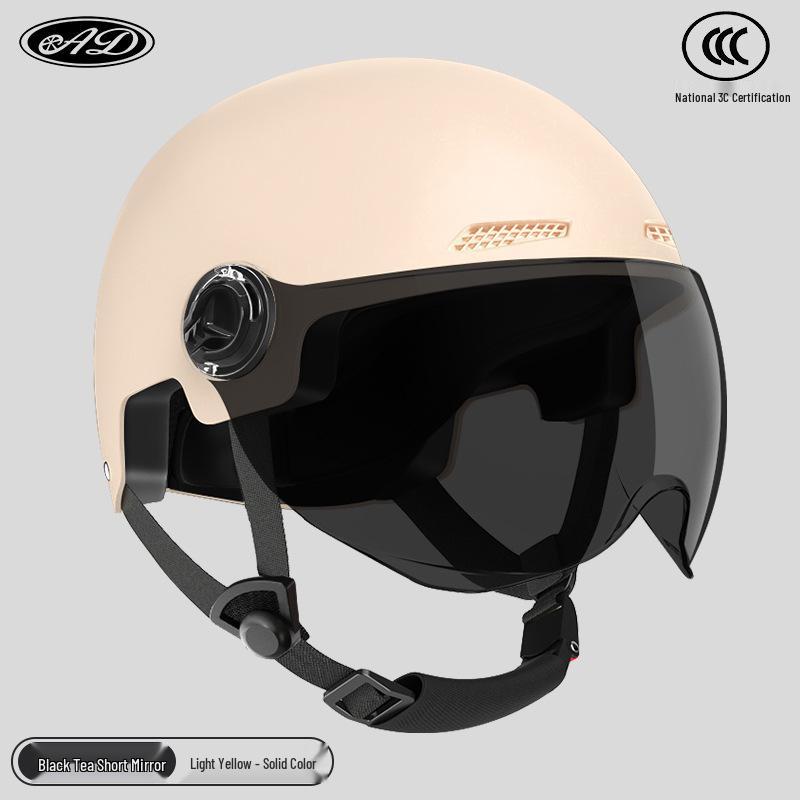 Certified Electric Motorcycle Safety Helmet for Men & Women, Gray, All-Season, Sun Protection