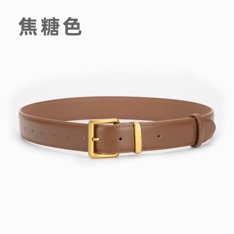 Belt Women'S Leather Simple Pin Buckle Premium Casual Jeans Decorative Belt Women