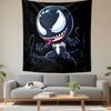 Cute Cartoon Venom On Black Background Patterned Tapestry Decorative Wall Hanging, Home Bedroom Living Room Decor
