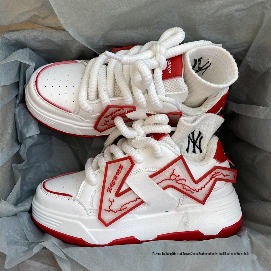 Trendy pánské Guochao Ins-Style boty na platformě pro zvýšení výšky, "Dad Shoes": Chic barevné bloky, běžecké tenisky na silné podrážce pro páry