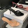 Fashion New In Summer Spring Footwear Thin Heels Women Sandals Shoes Fashion Round Toe Ladies Heeled Sandals Shoes Female Slides Pumps