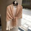 Japanese Literary And Artistic Small Flower Thin Outer Shawl Scarf Women'S Summer Air-Conditioning Room Head Silk Scarf Yarn Sunscreen Beach Towel