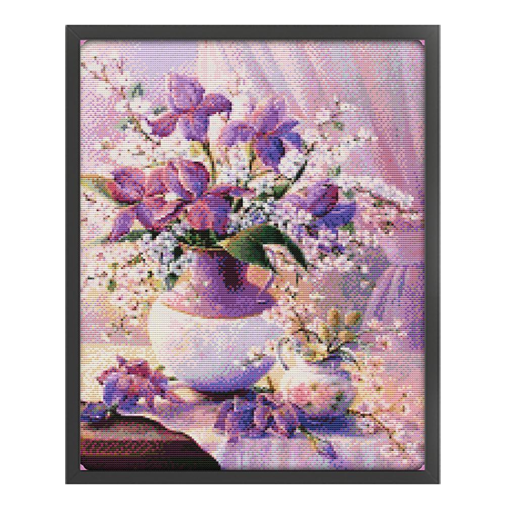 

Набор для вышивки крестом «Ваза» из эко-хлопка AU Full Embroidery 14CT 36x46 см