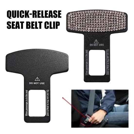 2Pcs Seat Belt Buckle Replacement Parts Wear-Resistant Durable Easy To Use Rhinestone Design Automotive Buckles