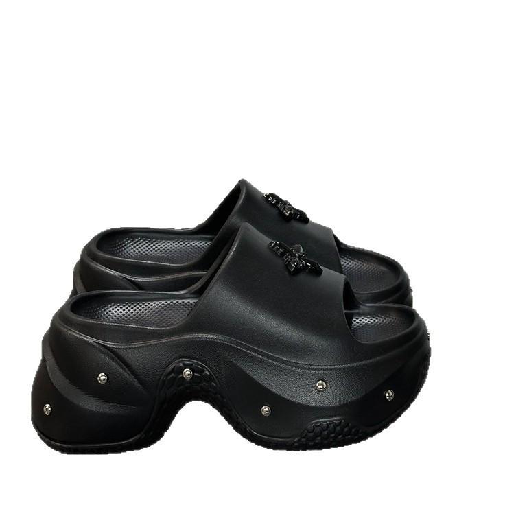 Thick-soled Slippers Women's New Summer Outer Wear Summer Cool Slippers Go Out Student Height Increase Vacation
