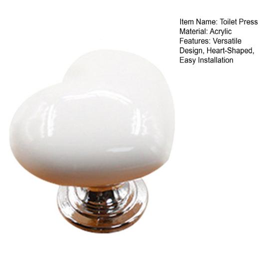 Toilet Press with Widened Base Easy Flush Installation No Drilling Soft Silicone Touch Heart Shape Toilet Flush Enhancer