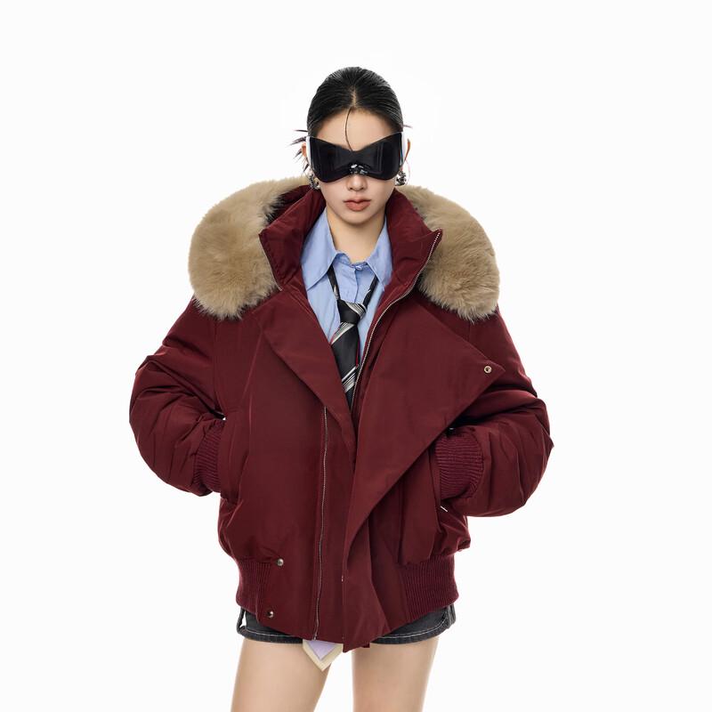 ICH MODE Women's Hooded Faux Fur Padded Jacket