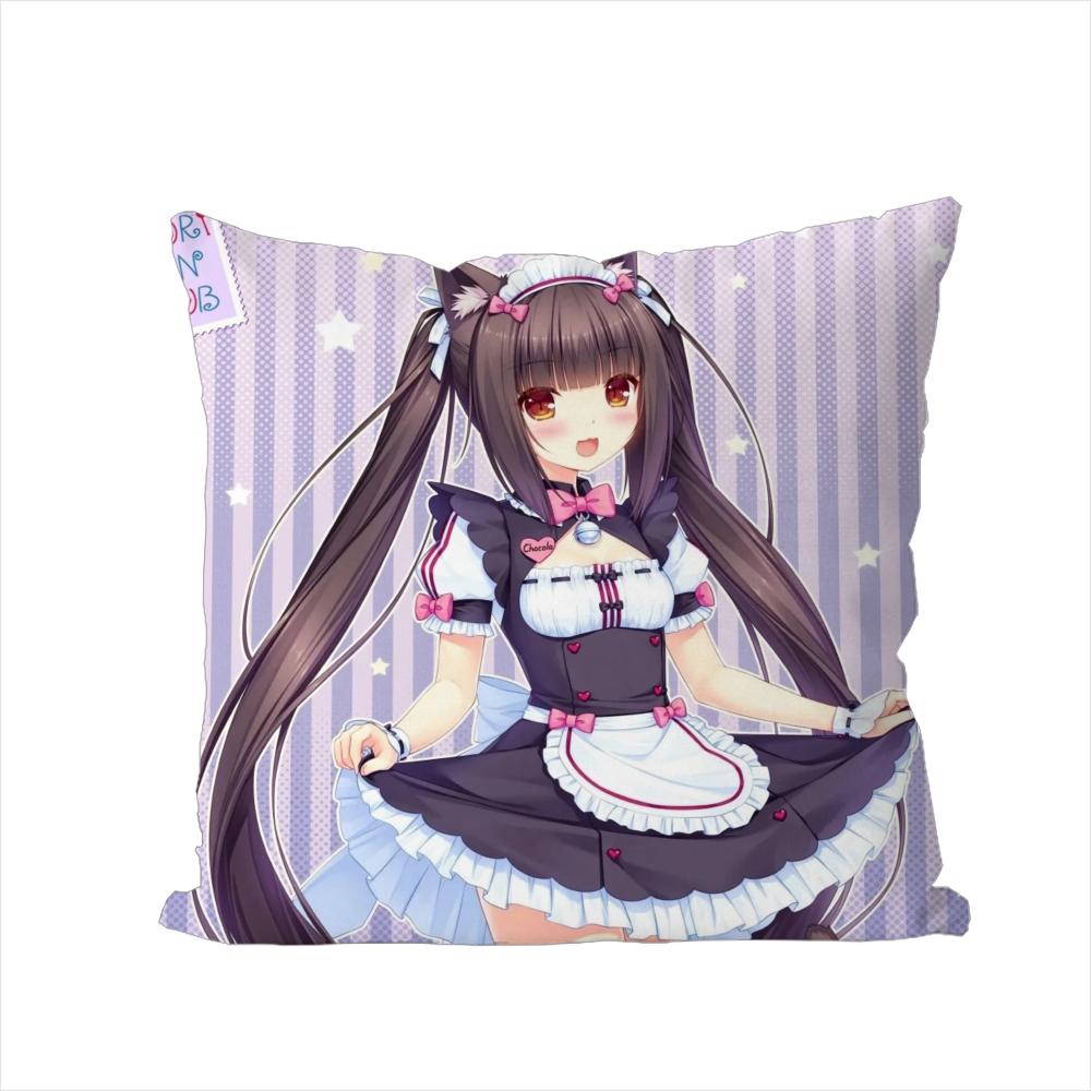 

NekoPara Pillow Case For Car Sofa Decorative Home Doublesided Print Plush Square Throw Pillow Cushion Cover 30x30cm