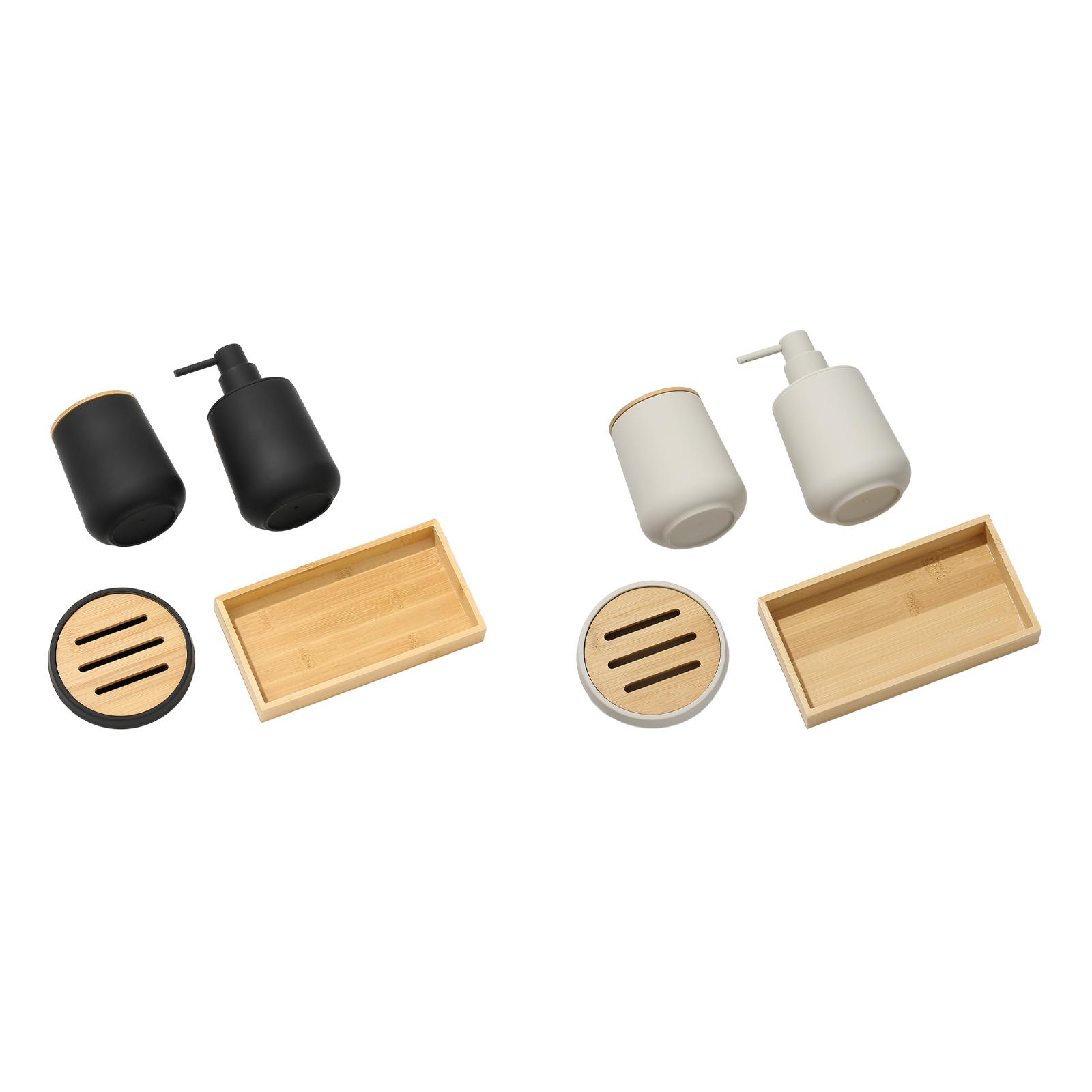 4Pcs Bathroom Accessories Set for Homes, Hotels Bathroom Decors Modern Design nero