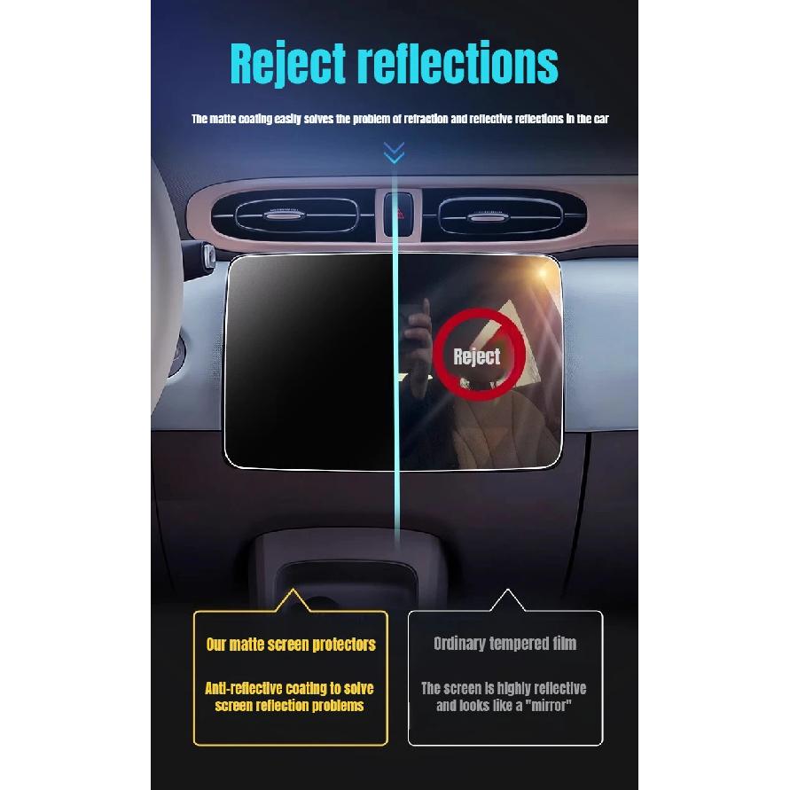 New for Leapmotor T03 2024 2026 Matte Tempered Glass Screen Protector Anti Glare Anti Fingerprint Car Dashboard Accessories