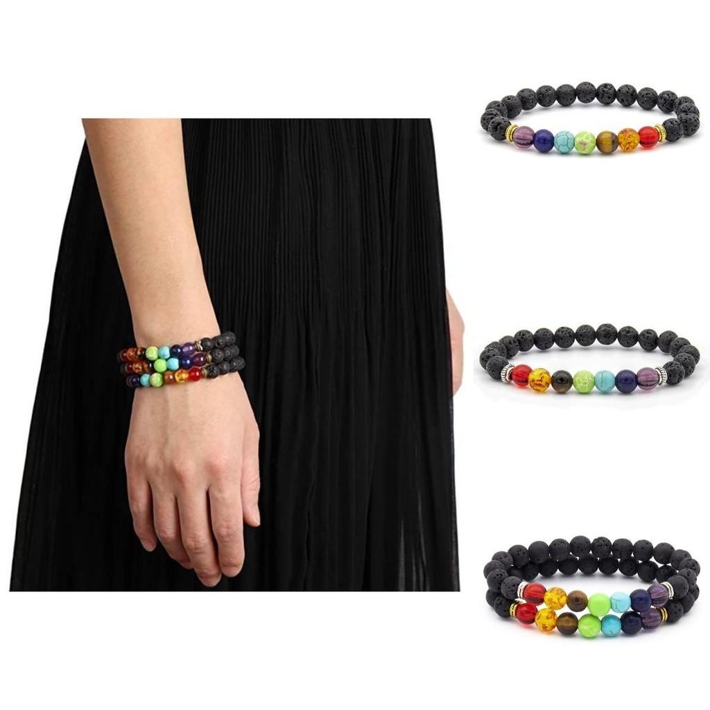 Europäischer und amerikanischer grenzüberschreitender neuer Stil Naturvulkanstein Armband Legierungsmaterial Geometrisches Design